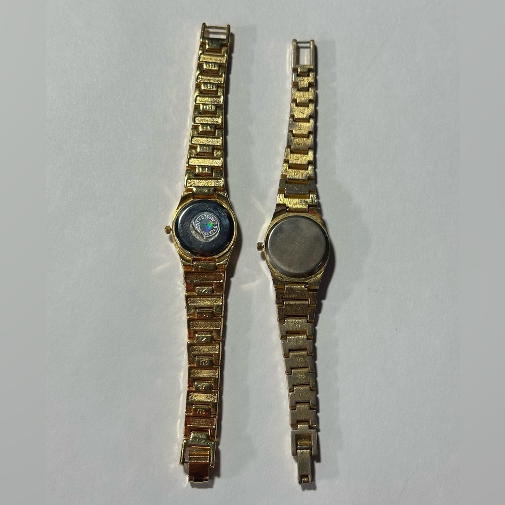 Azur & Japona Ladies Watch Set Gold Nugget 80s 90s Old Money McBling (Untested) - Picture 4 of 4